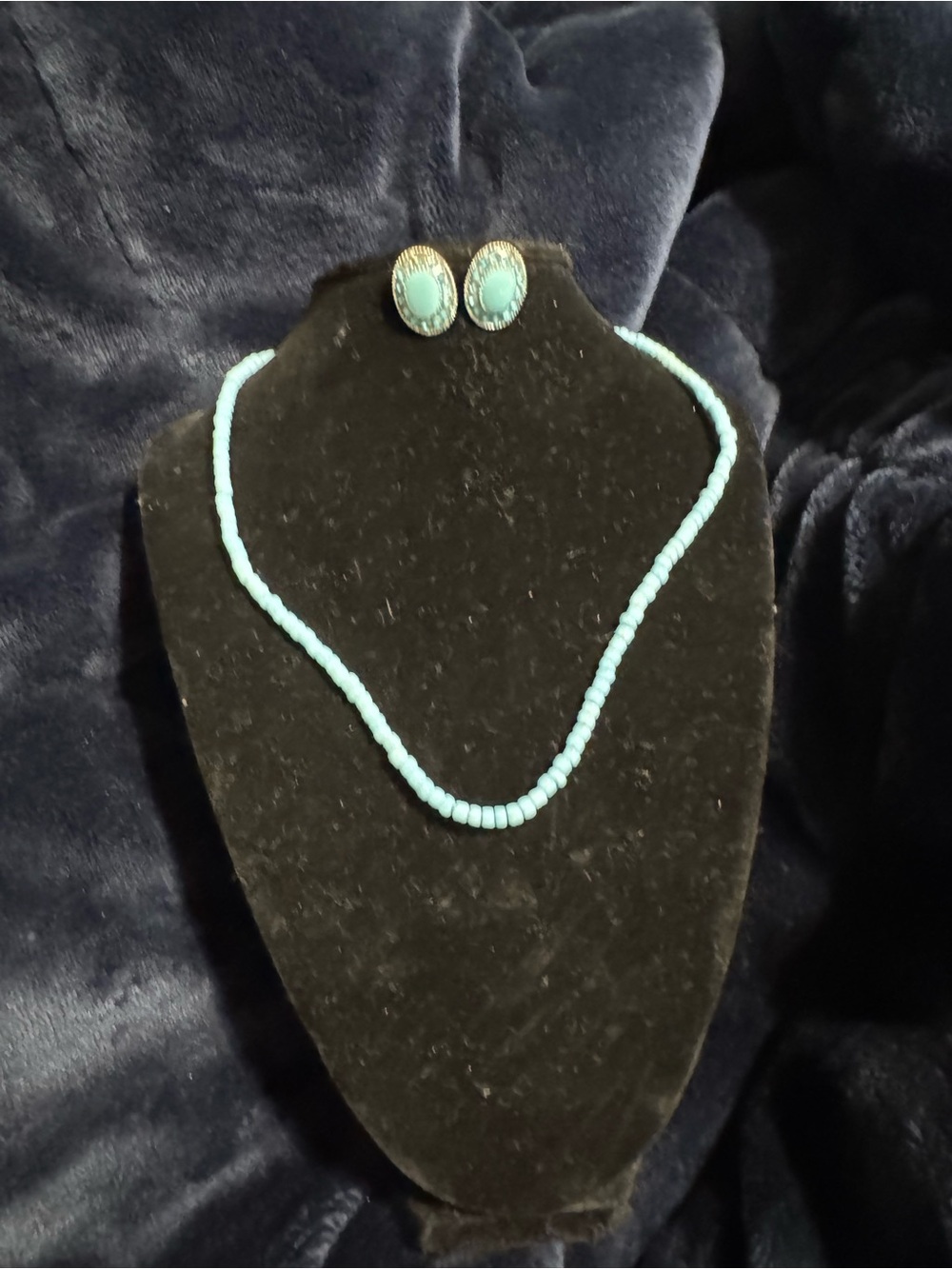 Turquoise Beaded Necklace and Earrings Set - Women Jewelry